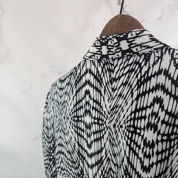 Rebecca Minkoff Blazer Women 4 Small Black White Becky Silk Jacket Office - Picture 6 of 13